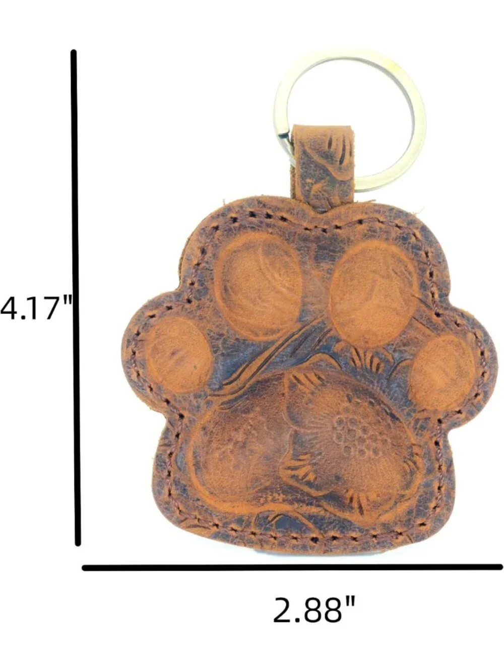 Dog Paw Leather Keychain - Perfect Gift for Dog Lovers, Cute Puppy Accessories